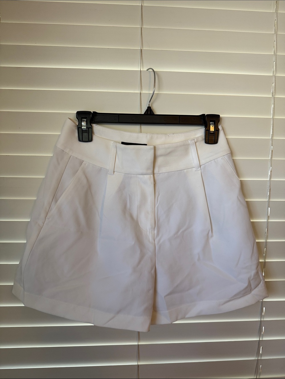 Express White High-Rise Tailored Bermuda Shorts